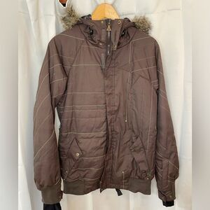 Zimtstern Womens Large Snowboard/Winter Parka Jacket Faux Fur Hood‎